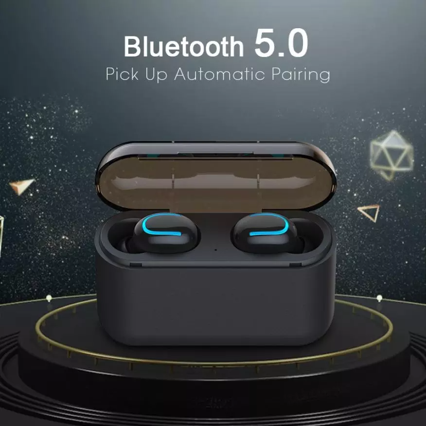 Bluetooth 5.0 Earphones TWS Wireless Headphones Handsfree Headphone, with Charging Case 1500mAh, Power Bank Feature - Farefe