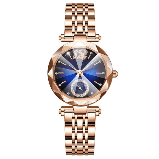 Women's Fashionable Gradient Glass Diamond Face Watch