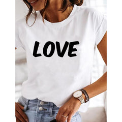 European And American Women's Casual Daily Short Sleeve Cotton T-shirt - Farefe