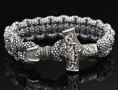 Vintage Thor's Hammer Braided Bracelet: Embrace Norse Power and Style - Farefe