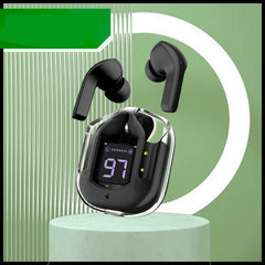 New Mini Transparent Wireless Bluetooth Headset with Digital Display and ENC Noise Reduction - True Wireless Sports Music