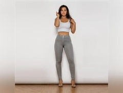 Melody Cotton Bum Lifting Leggings Booty Shaping Gray Push Up Pants Women