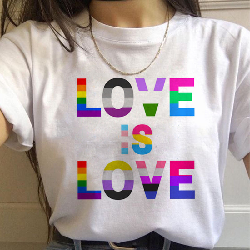 Women's Gay Pride Rainbow Short Sleeve T-shirt - Farefe