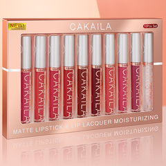 Pack Of 10 Matte Nonstick Cup Waterproof Lip Gloss Set