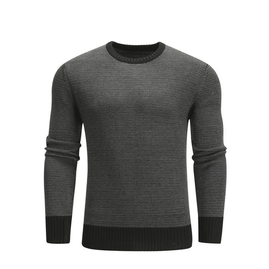 Casual Men's O-Neck Knitted Sweater – Cotton Spliced Pullovers Winter Fashion