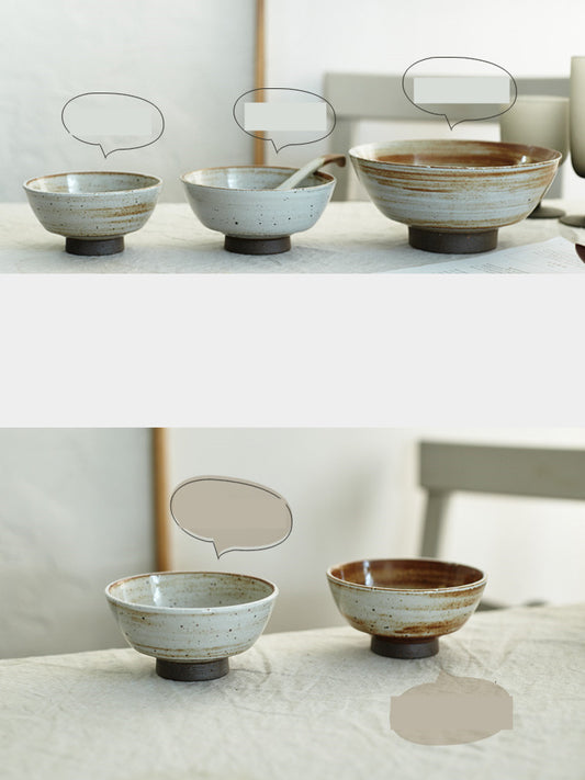 Personalized Rice Bowls - Retro Stoneware Dishes for Homestay Cooking Tableware - Farefe