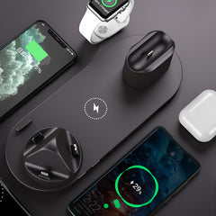 Wireless Fast Charger Pad for iPhone & Phone - 6-in-1 Charging Dock Station