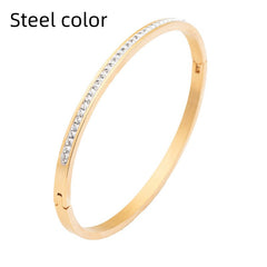 Elevate Your Style with Diamond-Set Stainless Steel Bracelet