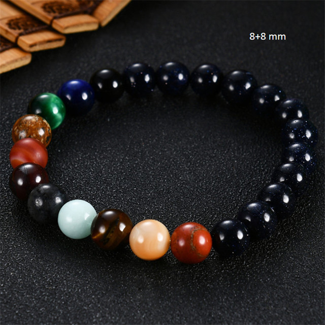 Solar System Planetary Bracelet: Embrace the Mysteries of the Cosmos with this Unisex Gemstone Bracelet