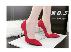 Fashion Pointed High Heels with Metal Bow for Nightclub Banquet