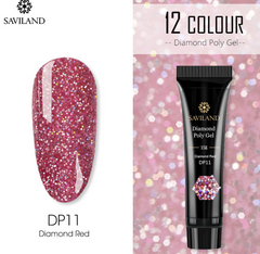 12-Color Nail Diamond Poly Gel Resin for Stunning Nail Designs - Farefe