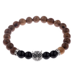 Embrace Nature with this Exotic Frosted Stone Bracelet in Wood Grain Style