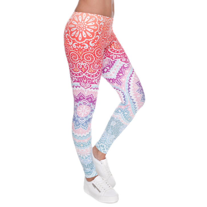 Printed Stretch Pants for Women - Breathable, Slim Fit Yoga Leggings with Anti-Wire Removal Pattern (Size: Waist 60-88cm, Hip 96-116cm, Length 92cm) - Farefe