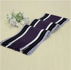 Autumn and Winter Fringed Men's Scarves - Cotton, Solid Color, Warm Pattern Stripe, Suitable for Winter, Spring, Autumn - Red, Purple, Black, White, Coffee - Length 180cm x Width 23cm - Farefe