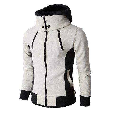 Men's Zip Up Hooded Jacket - Combined Two Piece Sports Cardigan - Farefe