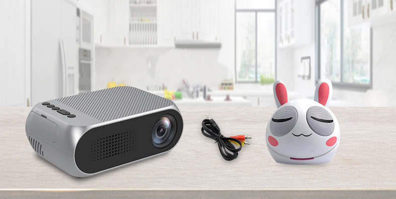 HD 1080P Mini Home Pico Projector | Front Projection | 320x240 Resolution | LED Projection Lens | 20-80 inch Drawing Size | Supports USB, TF Card, AV Connection | Compatible with HDMI, DVD, Computer, Mobile Phone - Farefe