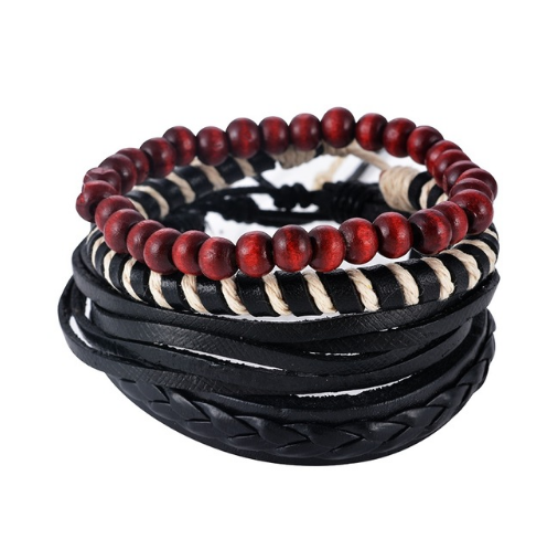 Stylish Multilayer Bead Bracelet for Men and Women - Vintage Punk Jewelry - Farefe
