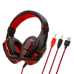 Gaming Headphones with Microphone - Wired Headsets for PC - 3.5mm Plug - Head-mounted Design - Braided Wire - Adjustable Volume+Microphone