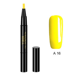 3 In 1 Gel Nail Varnish Pen Glitter One Step Nail Art Gel Polish Hybrid - Farefe