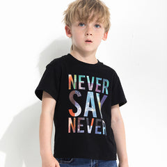 Children's Short Sleeve Letter Print T-shirt - Summer Sports Trendy Shirt for Kids (3-8 Years, 100-140cm) - Farefe