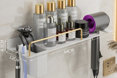 Hair Dryer And Toothbrush Holder Integrated Bathroom Storage Rack