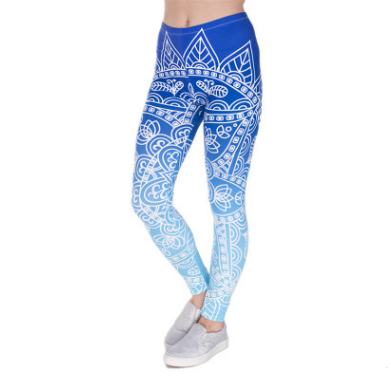 Printed Stretch Pants for Women - Breathable, Slim Fit Yoga Leggings with Anti-Wire Removal Pattern (Size: Waist 60-88cm, Hip 96-116cm, Length 92cm) - Farefe