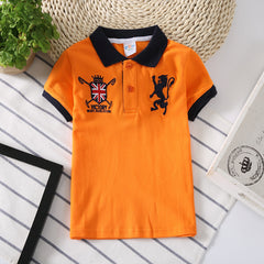 Polo Kids Shirt Boys - Korean Style Short Sleeve Lapel Shirt for Boys (8703)