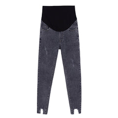 Korean Style Fashion Maternity Denim Pencil Pants for Chic Moms