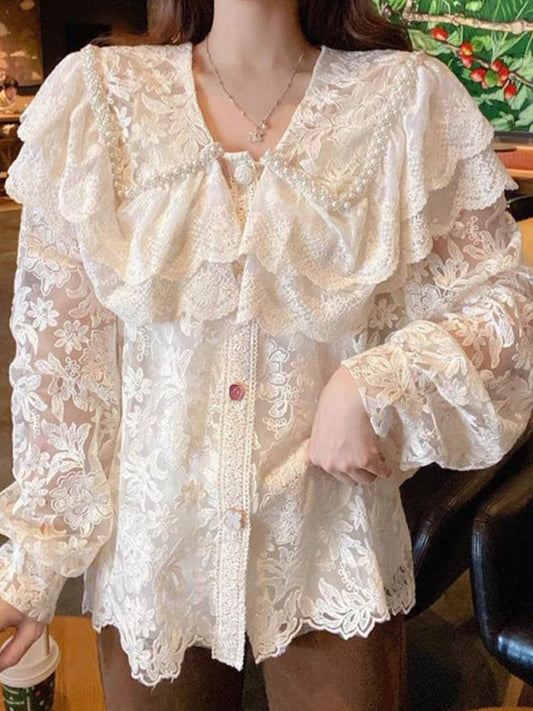 Niche Lace Sweet and Chic Blouse for Women