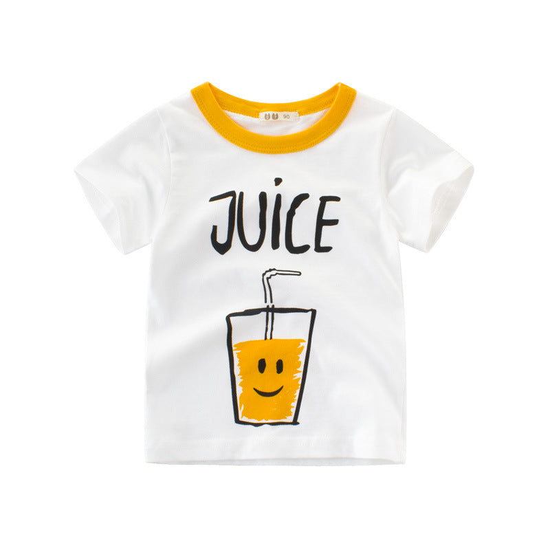 Children's clothing summer new boy short-sleeved t-shirt summer baby bottoming shirt children half sleeve ins - Farefe