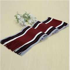 Autumn and Winter Fringed Men's Scarves - Cotton, Solid Color, Warm Pattern Stripe, Suitable for Winter, Spring, Autumn - Red, Purple, Black, White, Coffee - Length 180cm x Width 23cm - Farefe