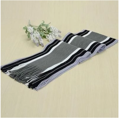 Autumn and Winter Fringed Men's Scarves - Cotton, Solid Color, Warm Pattern Stripe, Suitable for Winter, Spring, Autumn - Red, Purple, Black, White, Coffee - Length 180cm x Width 23cm - Farefe
