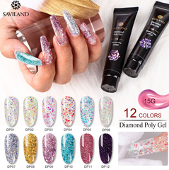 12-Color Nail Diamond Poly Gel Resin for Stunning Nail Designs - Farefe