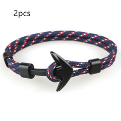 Black Pirate Anchor Bracelet: A Stylish Hand Strap Gift with a Nautical Twist - Farefe