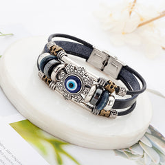 Exude Exotic Charm with Turkish Blue Eye Alloy Bracelet