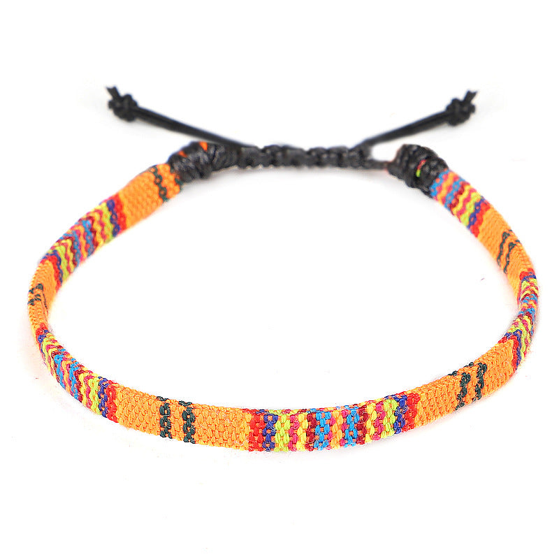 Hand-Woven Rainbow Anklet: Embrace Boho Style with Colorful Charm - Farefe