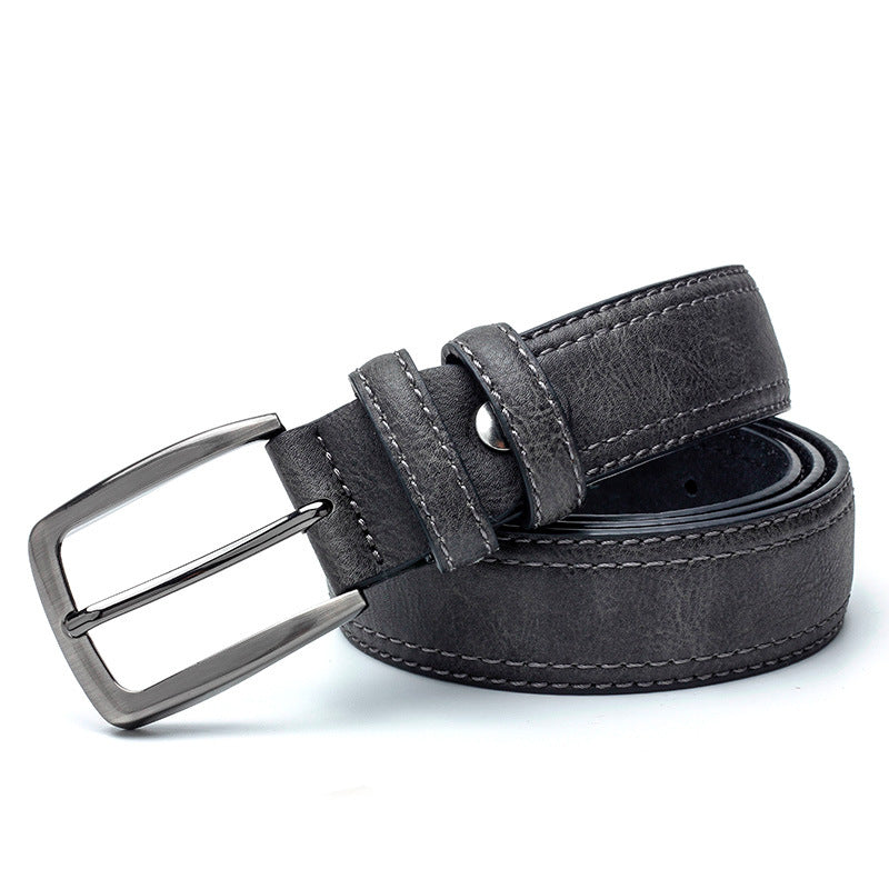 Men Vintage Split Leather Belt - Luxury Designer Belts with Vintage Style - Farefe