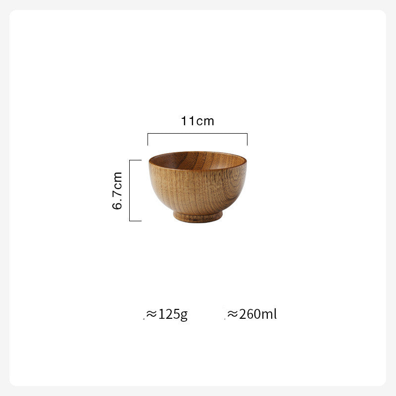 Japanese Style Wooden Bowl - Jujube Wood Rice Soup Salad Bowl for Kids - Eco-friendly and Sustainable - 3 Sizes Available - Farefe