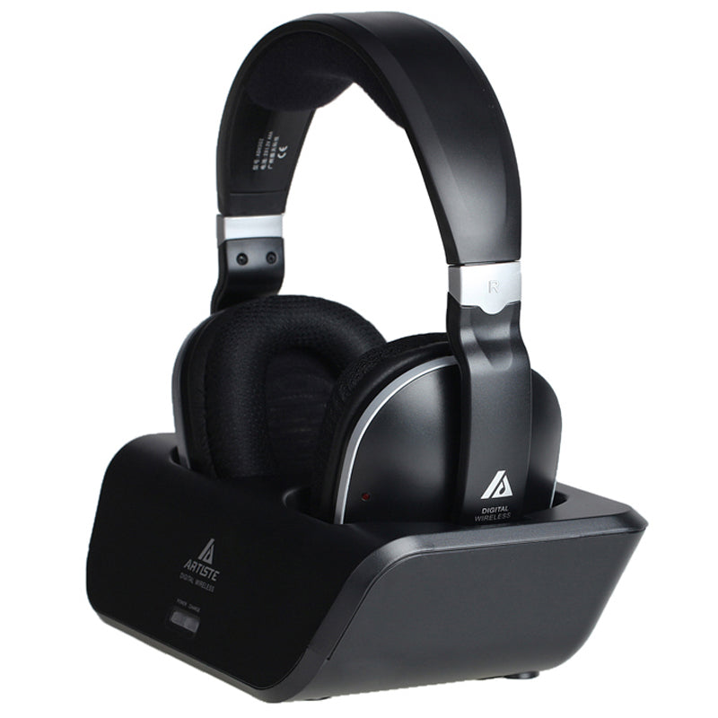 TV Wireless Headphones with On-ear Bass - Black - Farefe