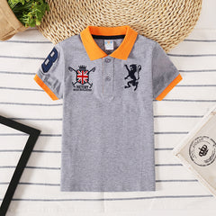 Polo Kids Shirt Boys - Korean Style Short Sleeve Lapel Shirt for Boys (8703)