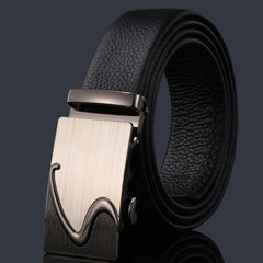 Men's Automatic Belt with Imitation Leather and Rectangular Alloy Buckle - Farefe