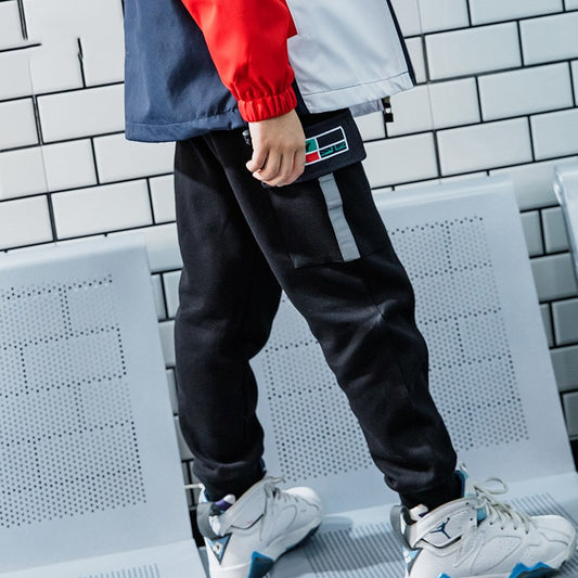 Big kids sports basic trousers, no crotch opening. Measurements: Hips 42-50, forerunner 26-30, Waves 33-37, Pants length 75-99, Waist circumference 49-57. - Farefe
