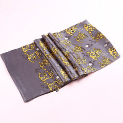 Double Silk Crepe Satin Scarf with Printed Geometry Pattern, Ideal for Decoration