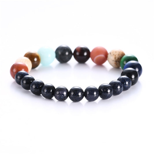 Solar System Planetary Bracelet: Embrace the Mysteries of the Cosmos with this Unisex Gemstone Bracelet