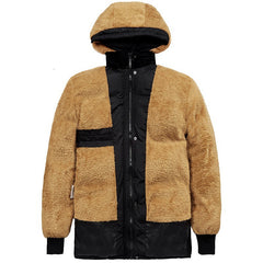 Winter Men's Velvet Padded Double Breasted Hooded Coat