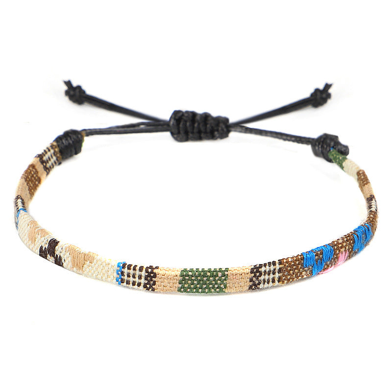 Hand-Woven Rainbow Anklet: Embrace Boho Style with Colorful Charm - Farefe