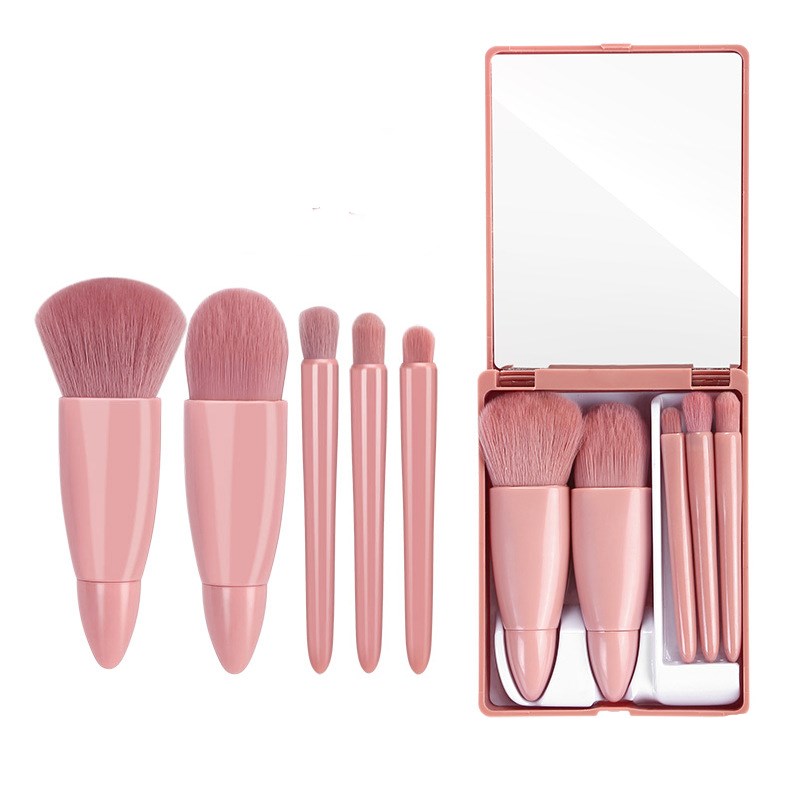 Makeup Brush Set - 5-Piece Cosmetic Tool Kit