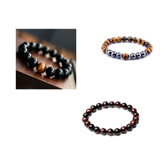 Elegant Black Onyx and Tiger Eye Energy Bracelet for Fashionable Style and Gift-giving