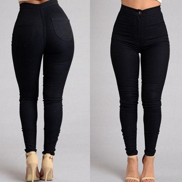 Fashion Elastic Jeans Women Leggings Ladies - Pencil Pants, High Waist, Fleece, Trousers (S-4XL) - Farefe