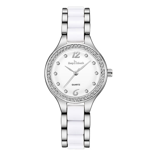 Women Luxury Quartz Wrist Watch - 30m Waterproof, 7mm Case Thickness, 28mm Dial Diameter, 200mm Watchband Length, 14mm Watchband Width, Quartz Movement, Scratch-Resistant Mineral Glass (Black)